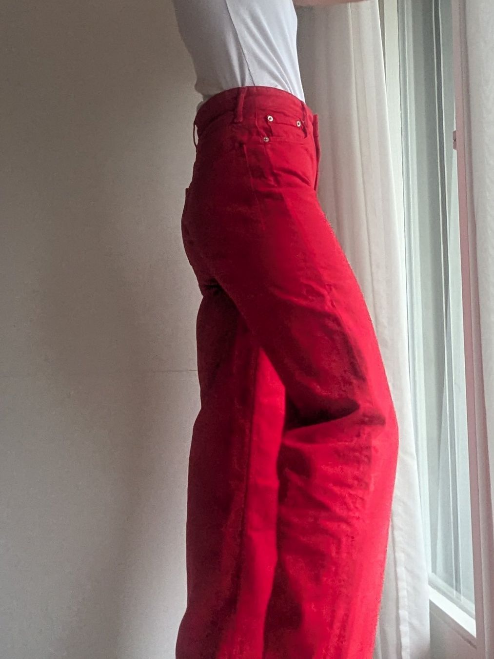 Zara Jeans: Jean droit wideleg rouge – Nuovo (secondo la descrizione) da Genève venduto da madlainaboillat 2