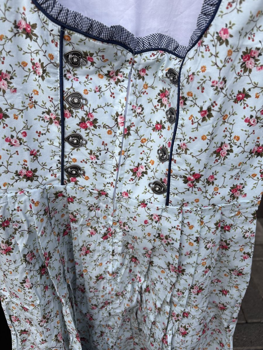 Vestiti: Dirndl Kleid mit Bluse und Schürze Blumenmuster hellblau – Nuovo e nell'imballaggio originale da Jonen venduto da tan_c7mk 3