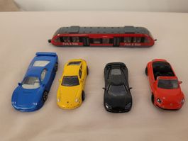 Spielzeugautos und Zug, 5 Stk. - Tolles Set für Sammler!