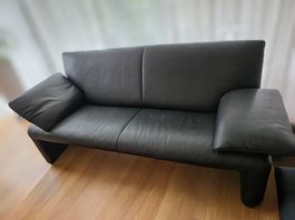 Jori Linea Designer 3er-Sofa Leder schwarz (210cm)