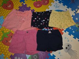 Mädchen Kleiderpaket kurze Hosen und T-Shirts Grösse 92