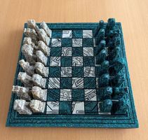 Jeu d'échecs Aztec-Maya malachite