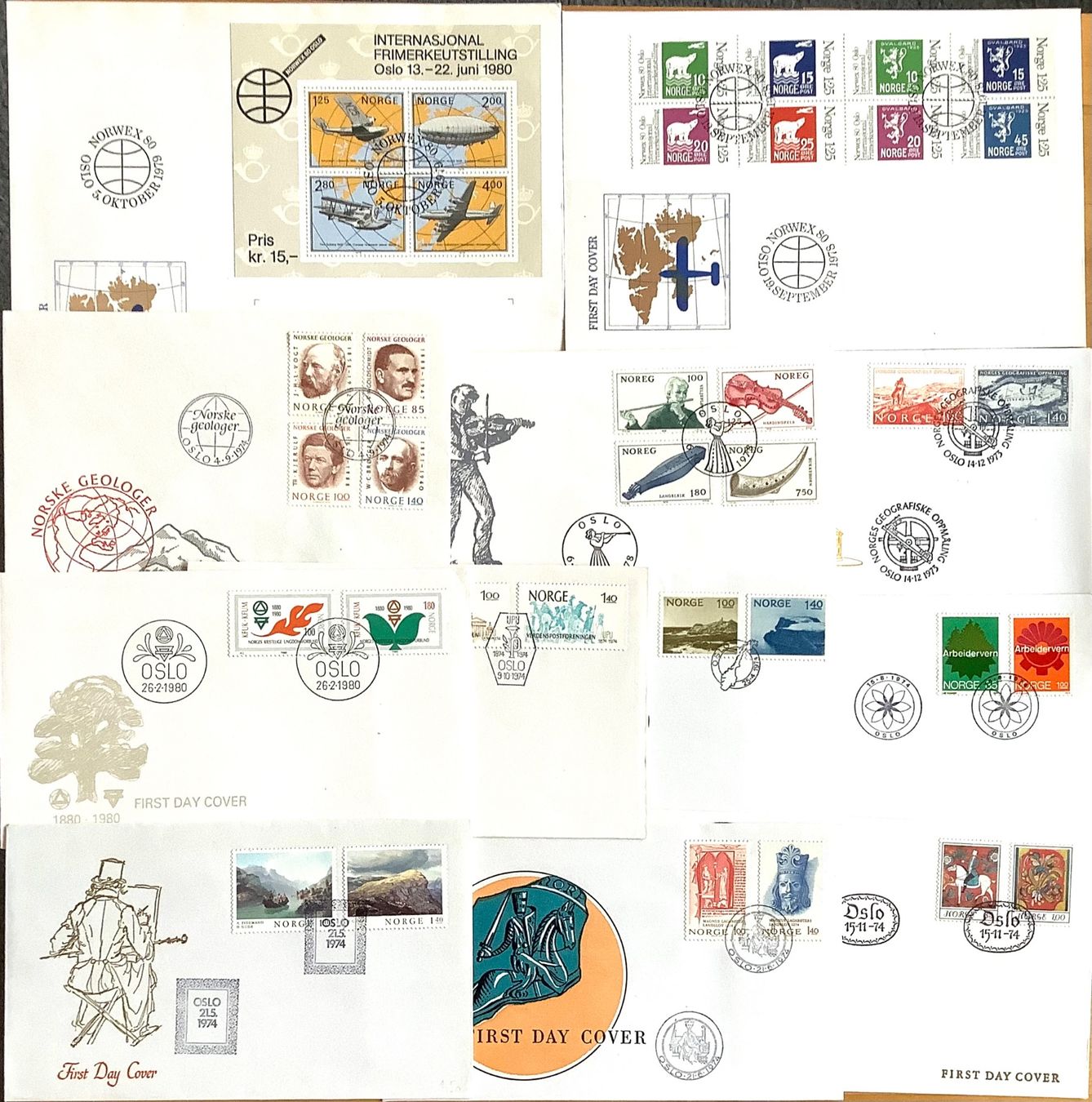 Tutti i francobolli: 1973 - 1980 Norwegen Div.FDC – Nuovo (secondo la descrizione) da Liestal venduto da Skunk02