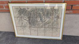 Antike Karte 1889 Frankreich Italien Schweiz (LG)