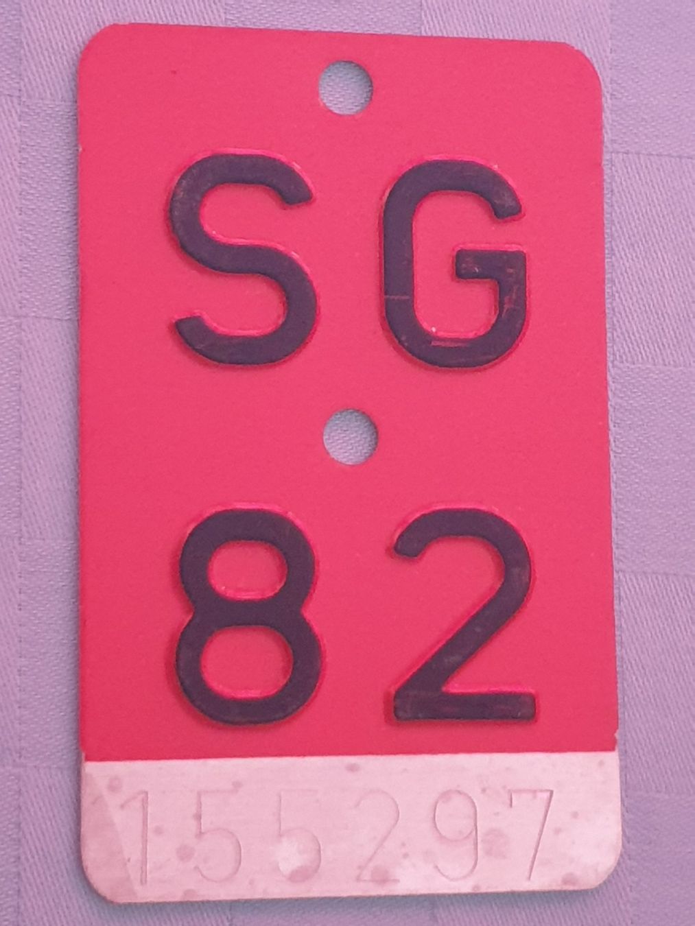 Schilder: Velonummer SG 82 – Gebraucht aus Mörschwil von spirspi