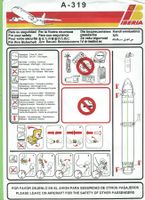 Iberia, A319, Safety Card, ,