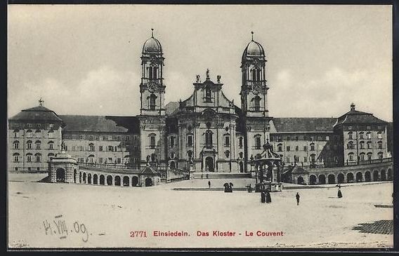 Cartoline postali: AK Einsiedeln, Das Kloster, Le Couvent – Usato da Berlin venduto da bartko-reher