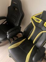 Due sedie da gaming Arozzi nero e giallo, usate