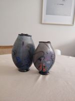Vases signés Robert Pierini 1985 – verre soufflé irisé
