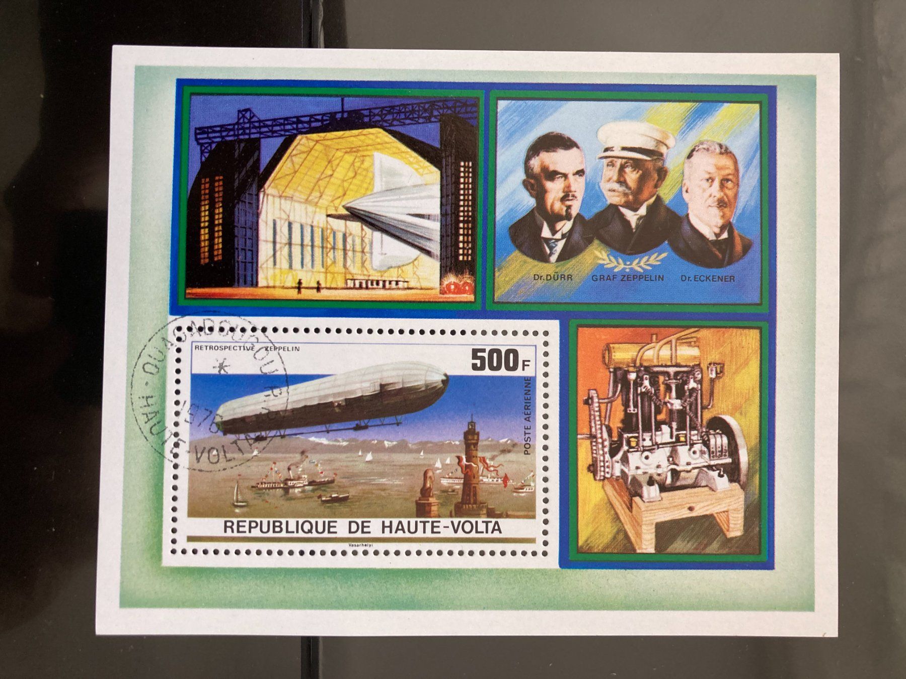 Tutti i francobolli: Obervolta 1976 Block Luftfahrt Luftschiffe Zeppelin gestemp. – Usato da Liestal venduto da schnueps