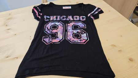 Schwarzes T-Shirt "Chicago 96", Grösse 134/140, Top!