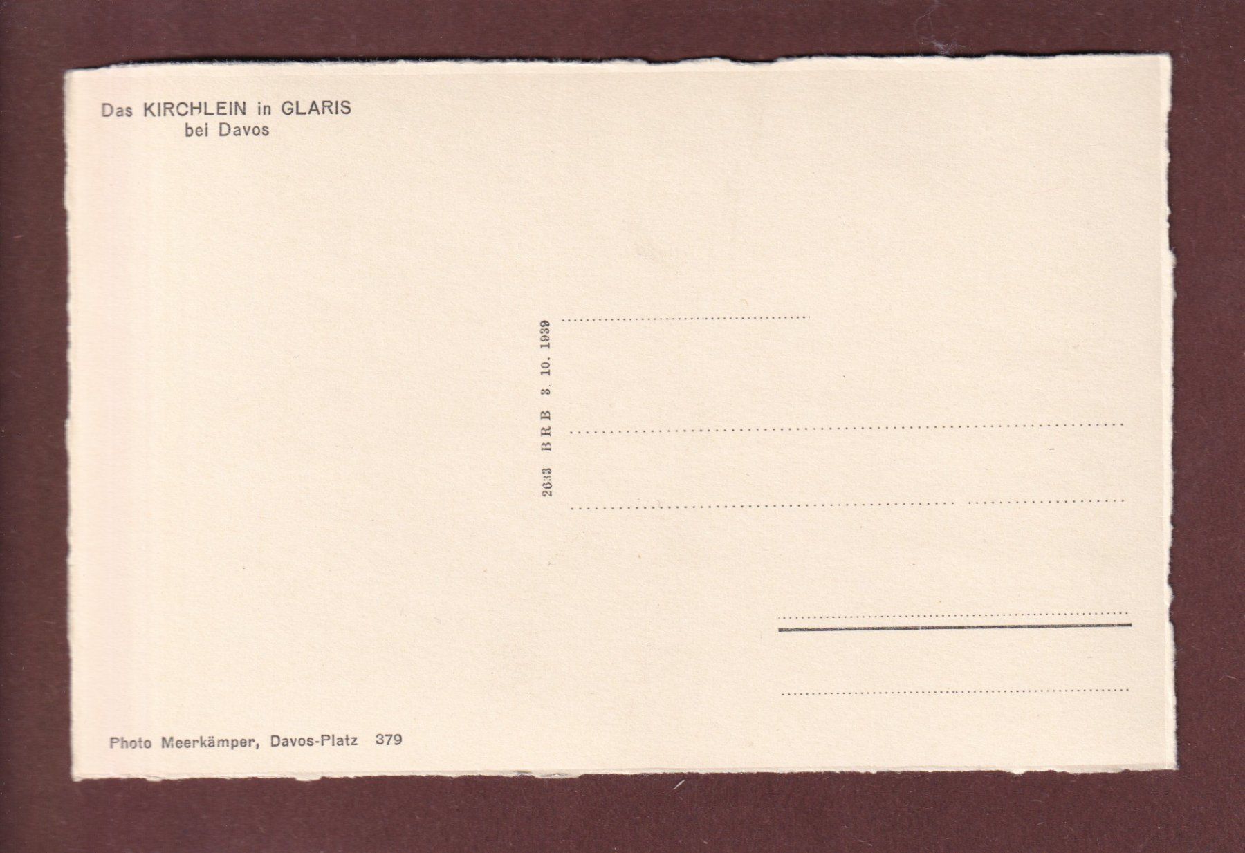 Cartoline postali: Kirchlein in GLARIS bei Davos – Usato da Pully venduto da nicecards 1