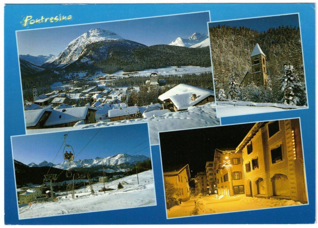 Cartoline postali: Pontresina - 4 Bild AK – Usato da Binningen venduto da Mountainrider