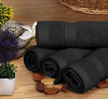 8 teilig Handtücher Set aus Baumwolle (Schwarz)