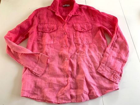 Leinenbluse mega Farbverlauf rosa/pink Gr. S