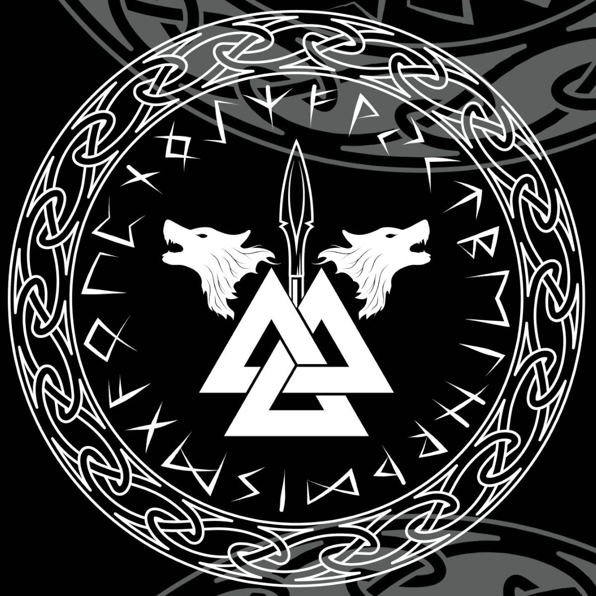 Tessuti: Jersey Runen "Valhalla" rot schwarz Stoff je m – Nuovo e nell'imballaggio originale da Wiesenberg venduto da mountain-merch 4