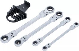 Ratschen-Ringschlüssel, abwinkelbar, E-Profil, E6-E24, 4-tlg