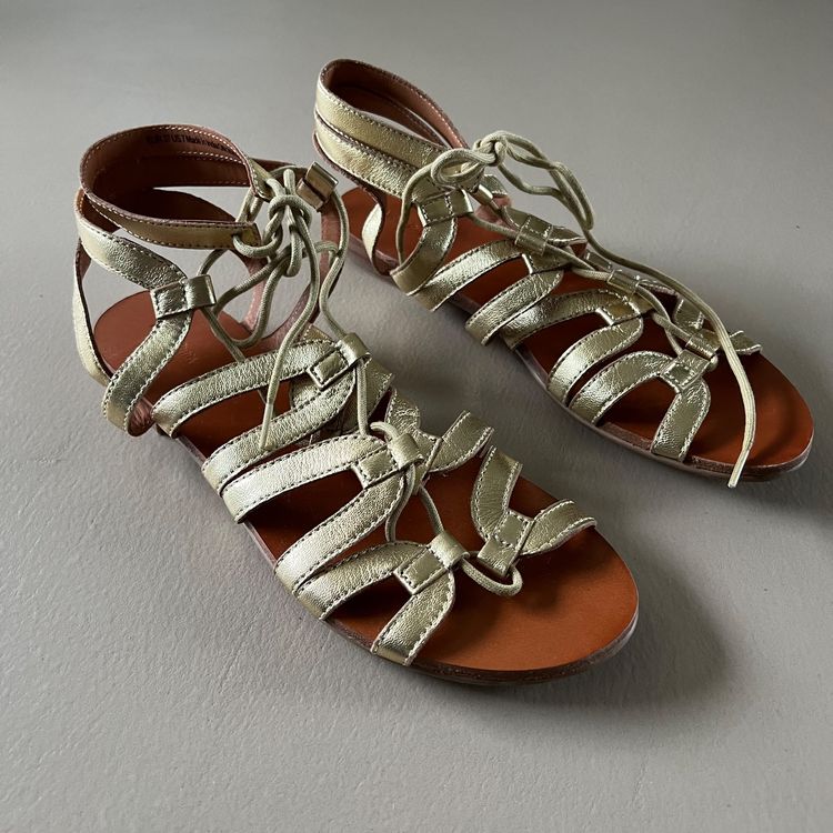 Luxus Roemersandalen Gold Ebenbildbrend12616