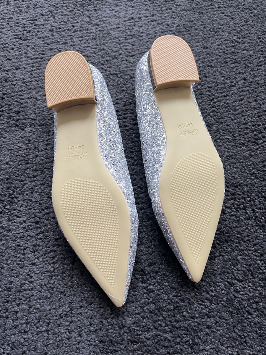 Scarpe da donna: Glitzernde Ballerinas, Silber, Gr. 38 – Nuovo (secondo la descrizione) da Bolligen venduto da Vroni23 3