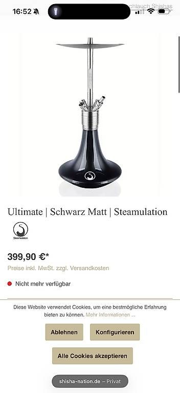 Tavoli: Sehr schöne Steamulation Ultimate Black Matt – Usato da Birsfelden venduto da cla_5n7x
