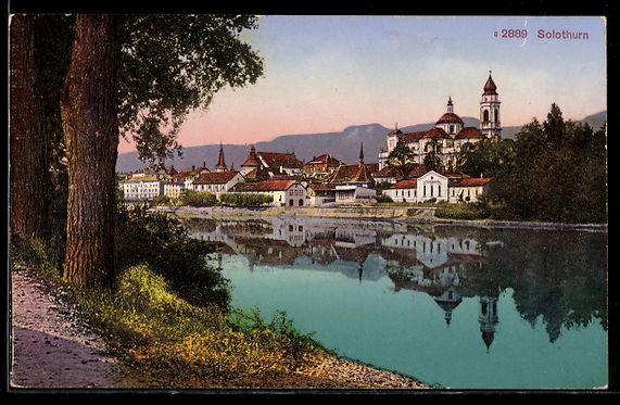 Ansichtskarten: Solothurn, Stadtansicht am Fluss mit Spi – Gebraucht aus Berlin von bartko-reher