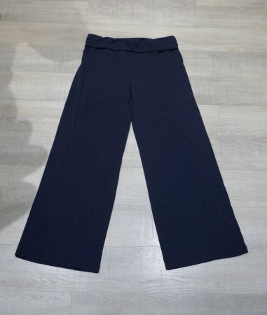 bequeme Baumwoll-Hose m. Umschlagbund, L, dunkelblau, neu
