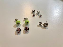 Verschiedene Ohrstecker, Silber