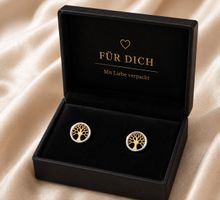Ohrstecker 750/18 K Gelb-/ Weissgold Lebensbaum