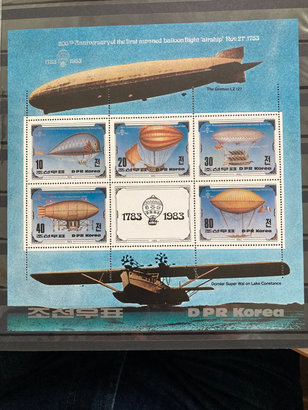 Tutti i francobolli: Korea 1982 Block 200 Jahre Luftfahrt Luftschiffe postfrisch – Nuovo (secondo la descrizione) da Liestal venduto da schnueps