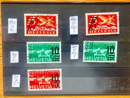 Flugpost F19a, F19b, F20a, F20b, F21 gestempelt ʘ