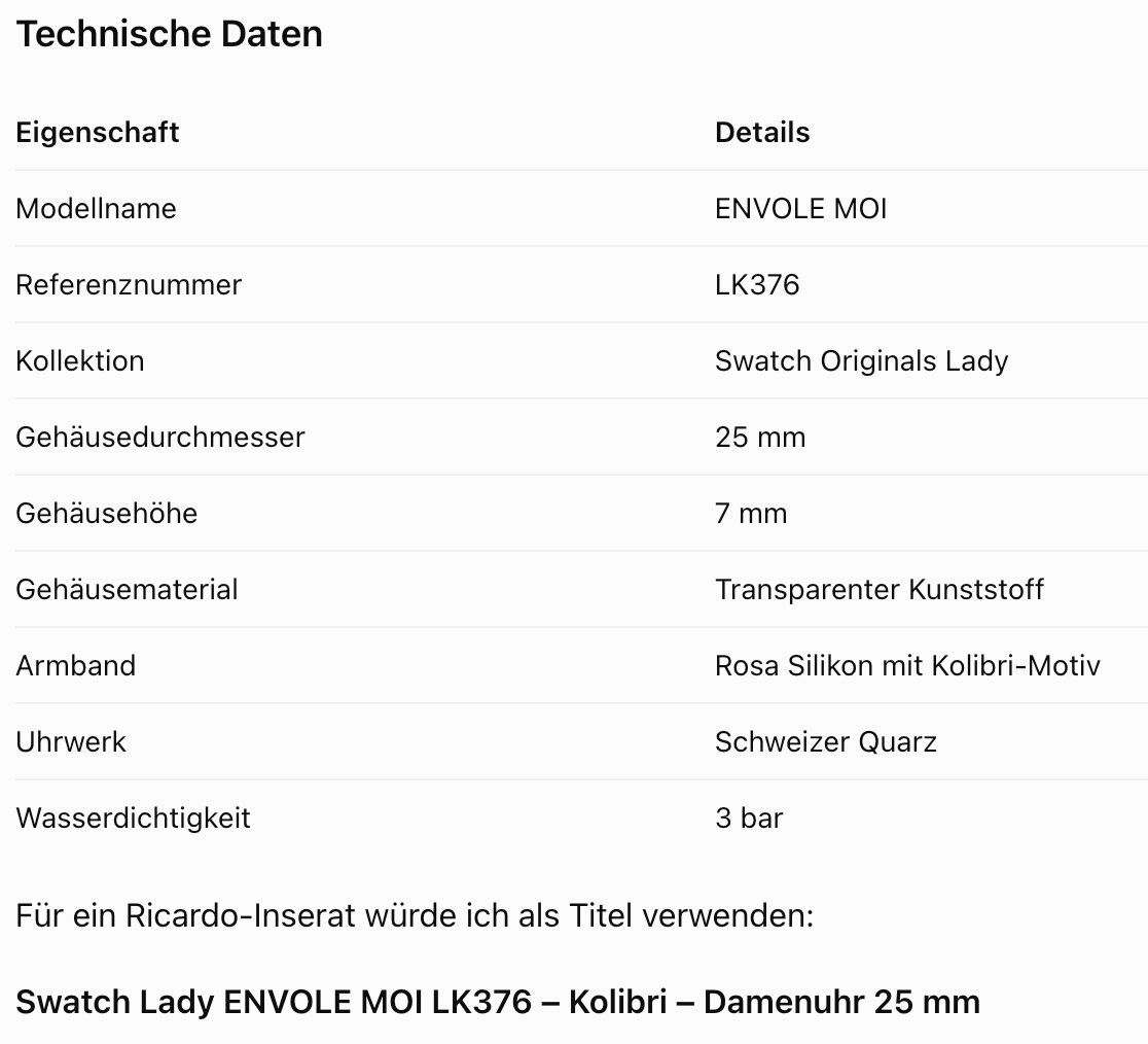 Swatch Montres: Swatch Lady ENVOLE MOI LK376 – D'occasion à Zermatt par B.15.v02 3