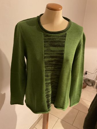 Damen Strick Pullover Linara Grösse M Merinowolle  Olivgrün