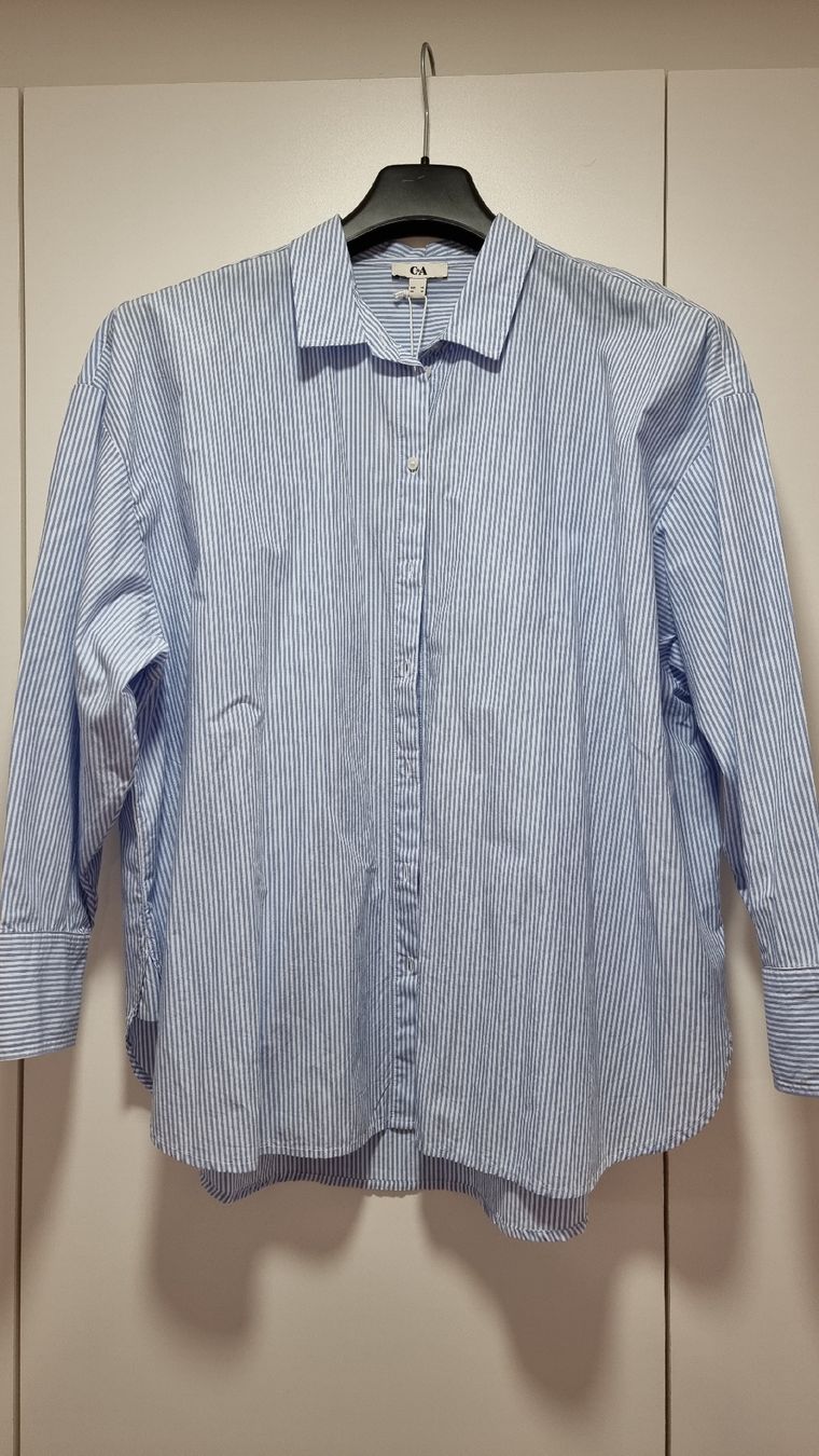 C&A Camicette: C&A Hemdbluse Gr. 48/50, gestreift, Langarm, NEU – Nuovo (secondo la descrizione) da Steinach venduto da lesefieber