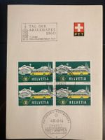 Schweiz 1960 Automobilpost Tag d. Briefmarke Bögli 4x10 Post