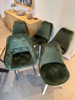 5x Esszimmerstühle Samt Dunkelgrün – Modernes Design – guter