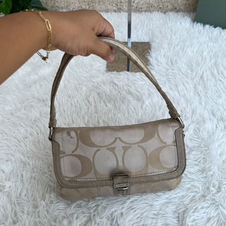 Coach Tasche C-Muster beige/grau Breite 26cm Höhe 18cm