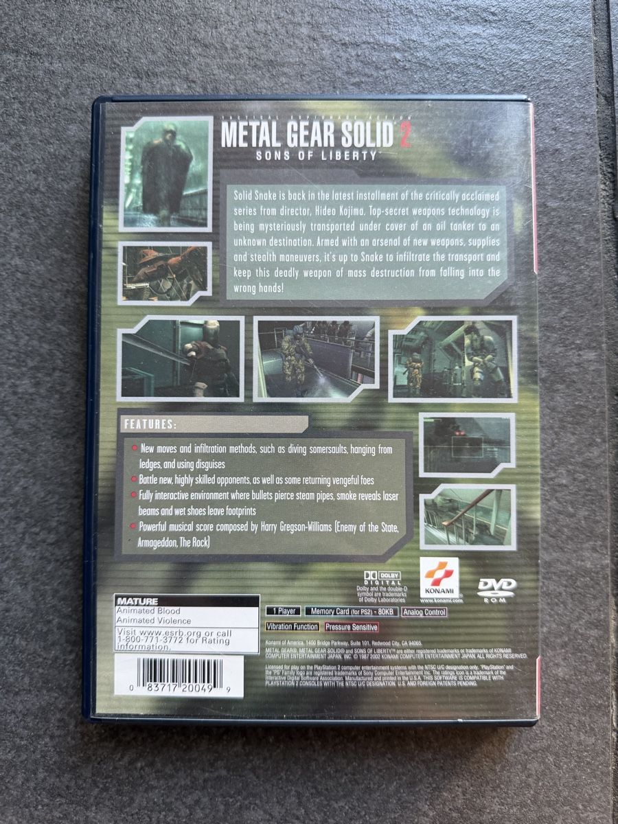 Sony Giochi: Metal Gear Solid 2 PS2 NTSC – Usato da Zürich venduto da cENS0R 1