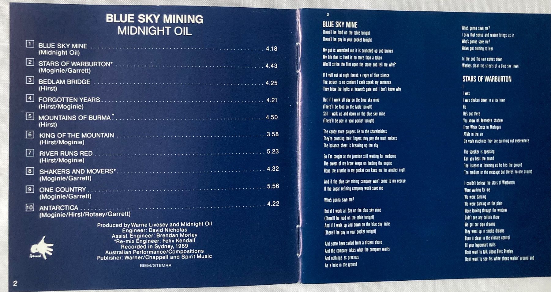 CDs: Musik-CD Midnight Oil "Blue Sky Mining" – Gebraucht aus Zürich von Gustavo_Bianco 3
