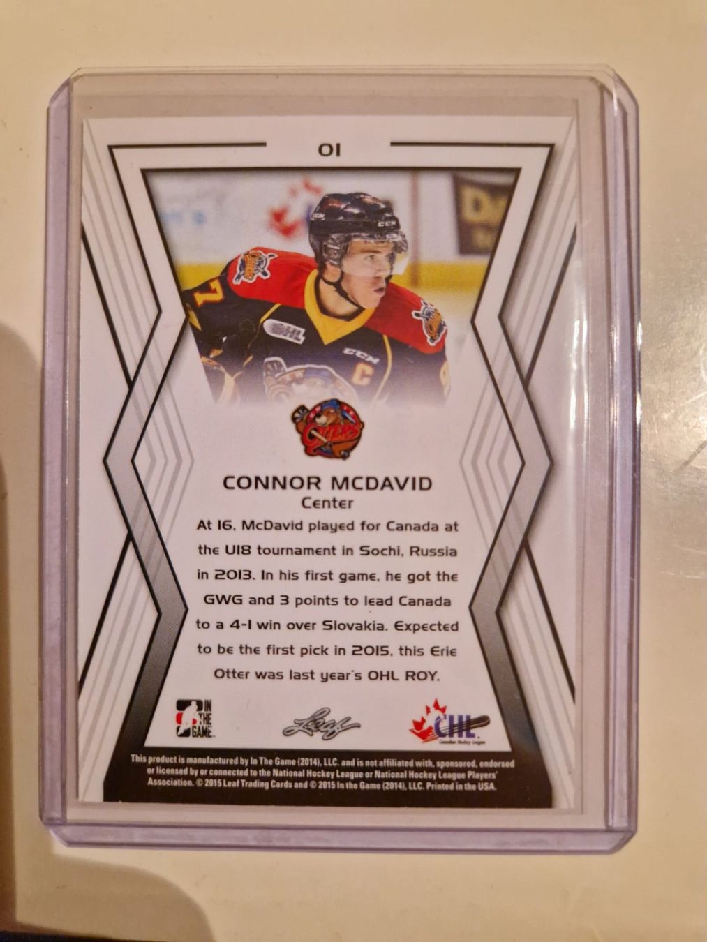 NHL Sammelbilder & Trading cards: Carte LEAF rookie de CONNOR McDAVID – Neu (gemäss Beschreibung) aus Lutry von SwissBBCards 1