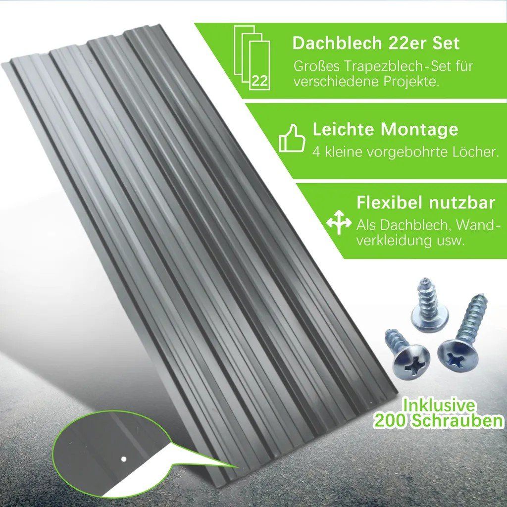Profile: 22x Trapezblech 108cm x 42.6cm Grau – Neu und originalverpackt aus Bottighofen von zaap 3