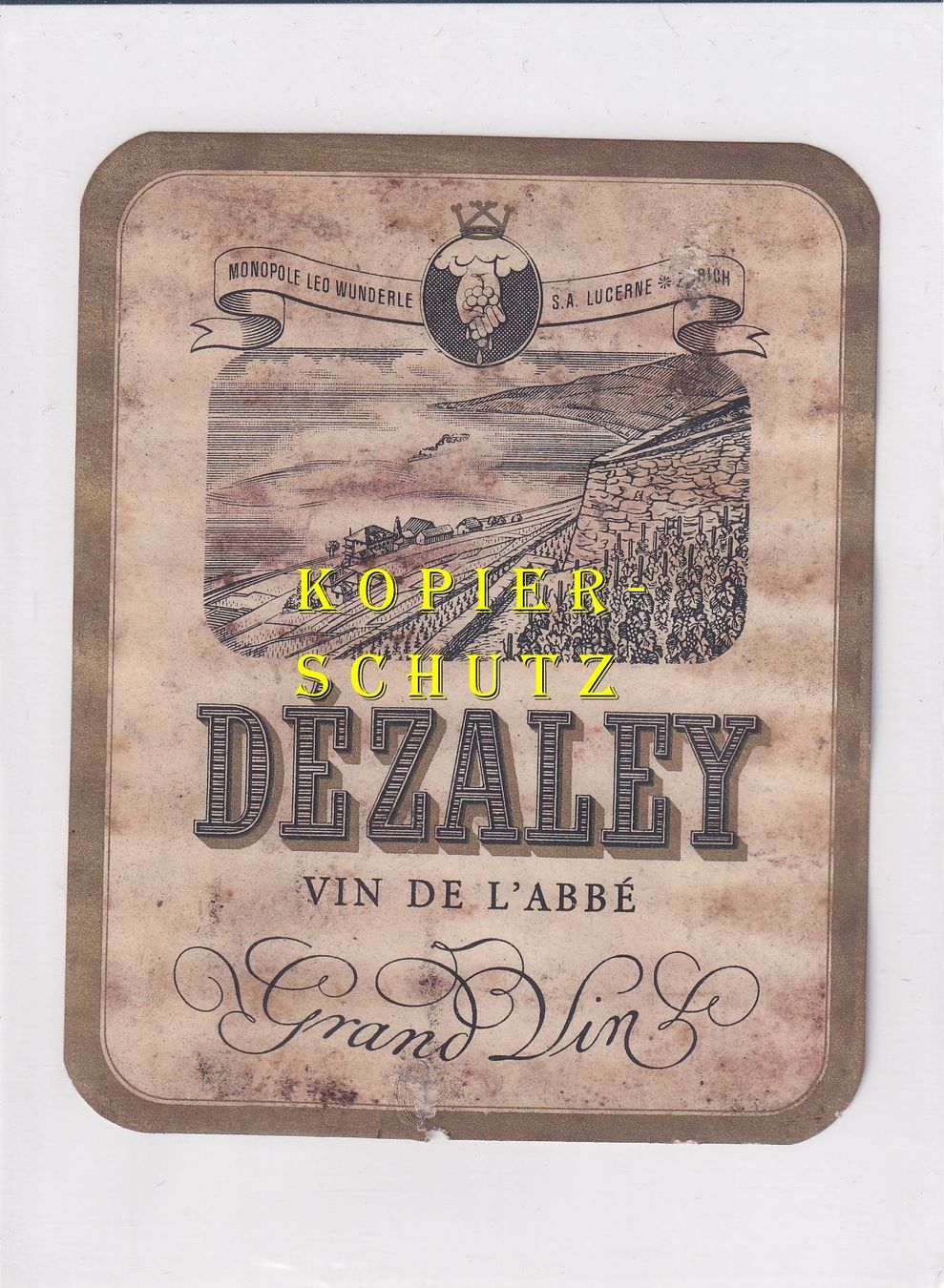 Papier: Etikette - Dézaley "Vin de l'Abbé" /bd – D'occasion à Hombrechtikon par Rudolf07