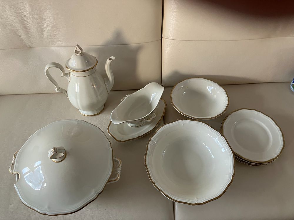 Elegantes Rosenthal Geschirr Alt Goldrand Ebenbild