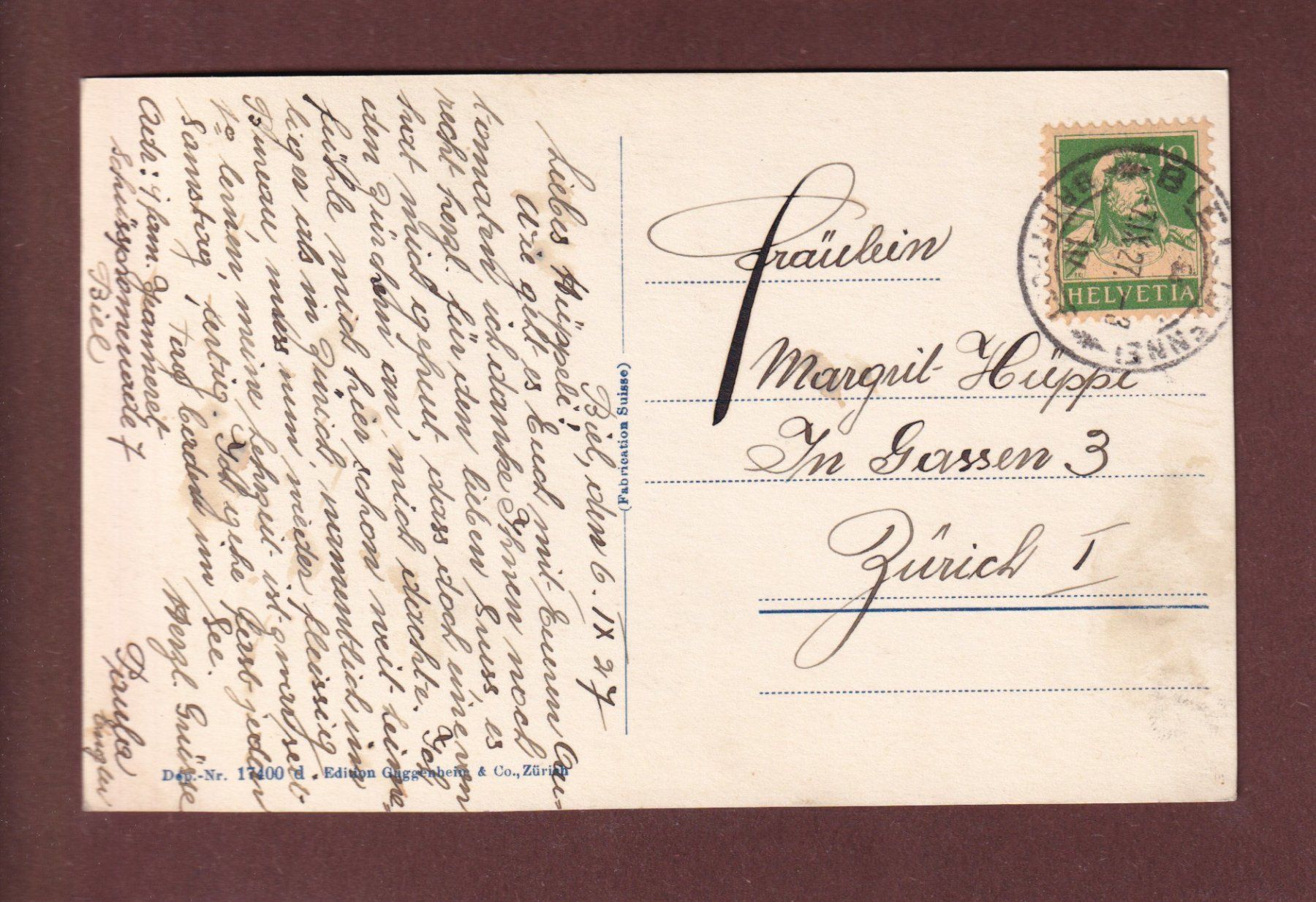 Ansichtskarten: LIGERZ - Kirche - 1927 – Gebraucht aus Pully von nicecards-shop 1