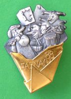 Basel Fasnachtsplakette Gold 1988 mit Nadel