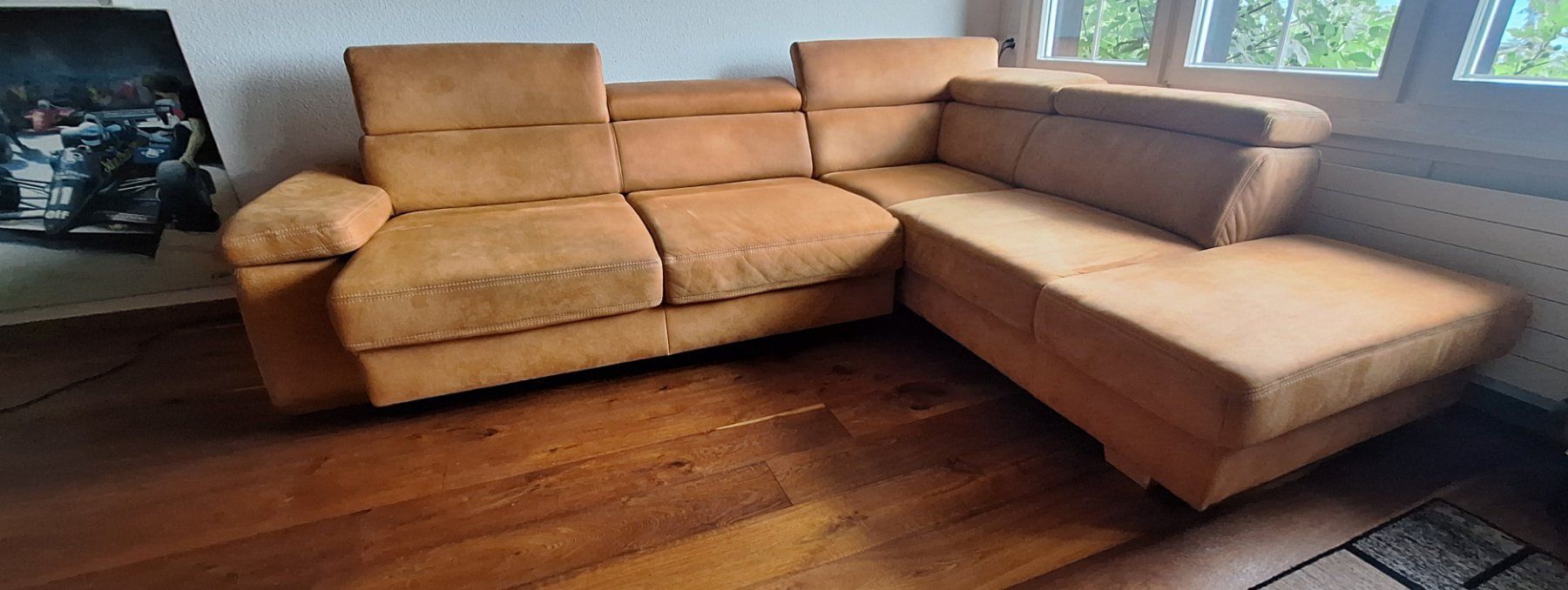 Divani: Polstergarnitur /Ecksofa Microfaser Braun 175cm x 230cm – Usato da Rebstein venduto da Type25 4
