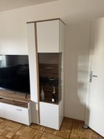 Vitrinenschrank weiss Holz Optik gute Zustand