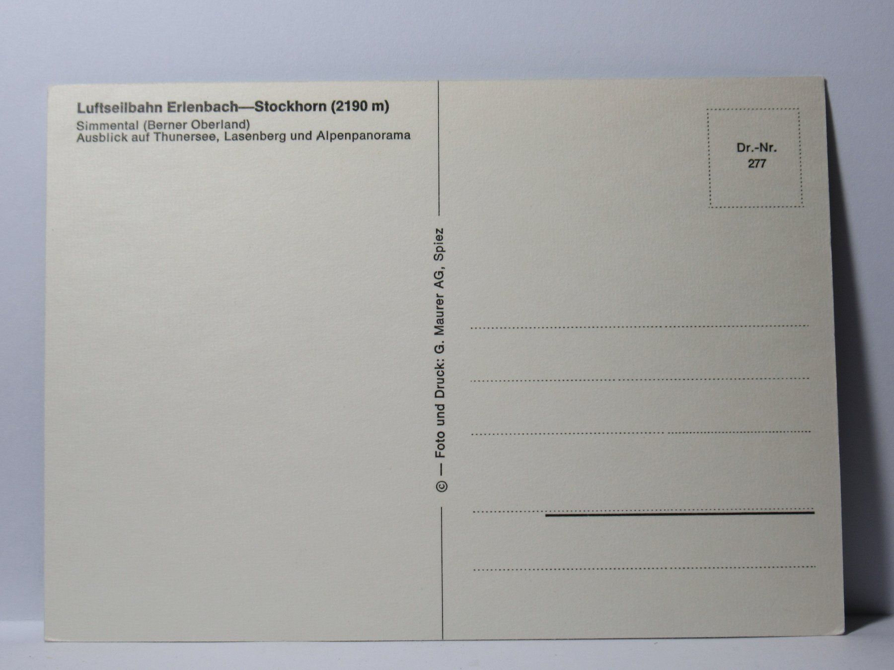 Cartoline postali: Luftseilbahn Erlenbach - Stockhorn – Nuovo (secondo la descrizione) da Grenchen venduto da Bluemchen1900 1