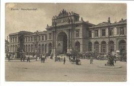 Zürich - Stadt - Hauptbahnhof - Hotel-Kutschen - 1912