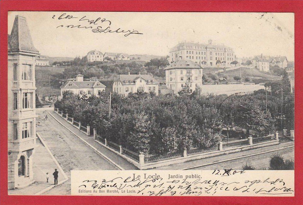 Cartoline postali: LE LOCLE JARDIN PUBLIC – Usato da Grüningen venduto da Kartenlaube