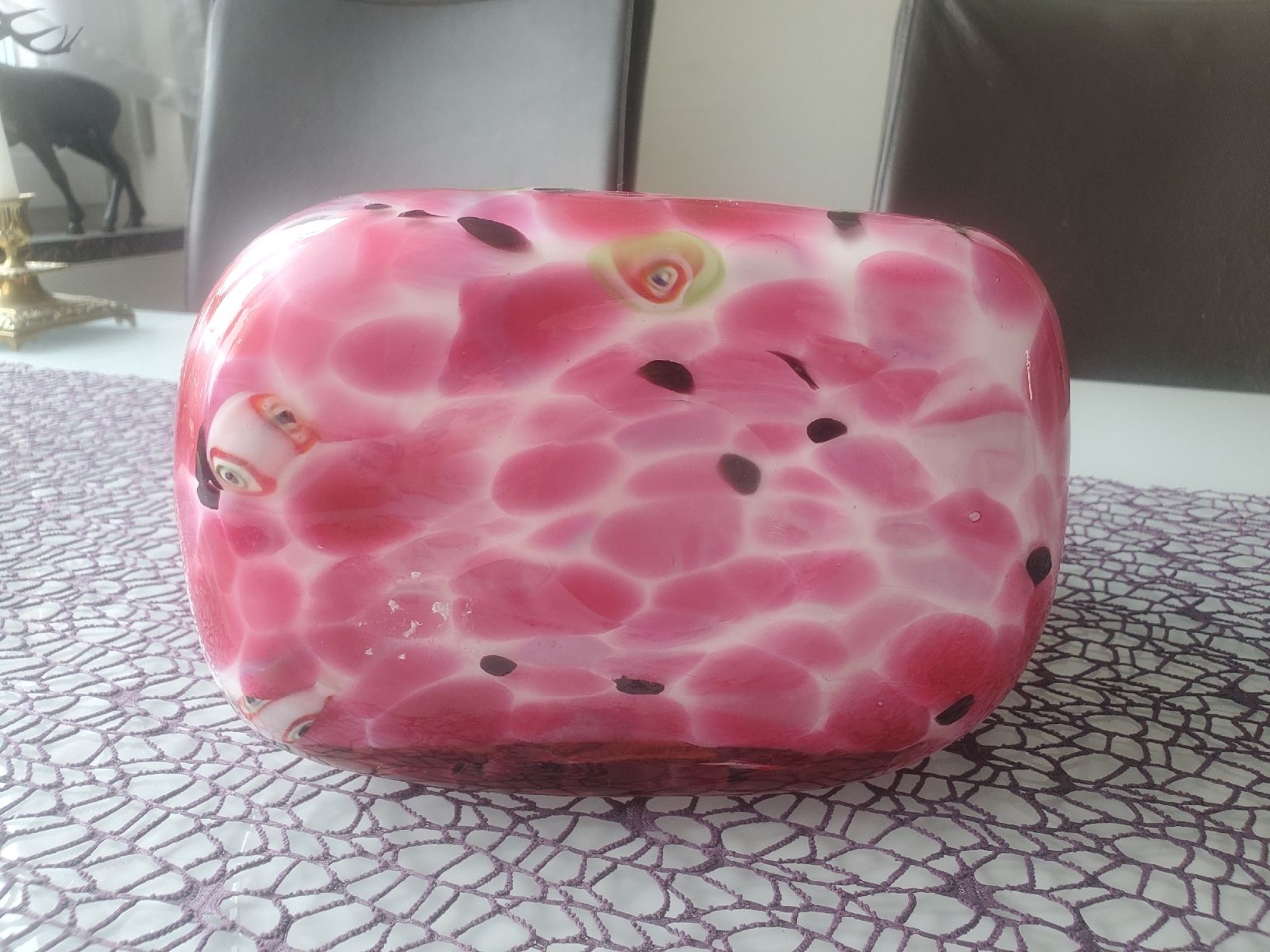 Vasi & Recipienti: Vintage Glas Vase Handtasche Rosa – Usato da Frauenfeld venduto da BeneFull 3